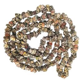 Natural Leopard Jasper Stone Chip Mala / Necklace by tarotyoga.in