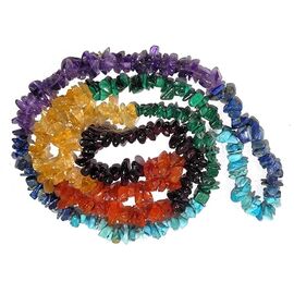 Natural 7 Chakra Stone Chip Mala / Necklace by tarotyoga.in