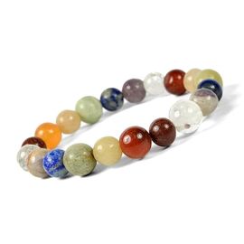 7 Chakra Crystal Stone 8 mm Round Bead Bracelet by tarotyoga.in