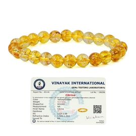 Citrine Crystal Stone 8 mm Round Bead Bracelet by tarotyoga.in