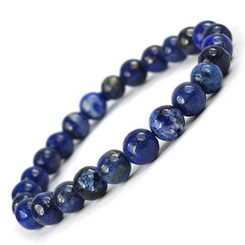 Lapis Lazuli Crystal Stone 8 mm Round Bead Bracelet by tarotyoga.in