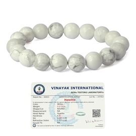 Howlite Crystal Stone 10 mm Round Bead Bracelet by tarotyoga.in