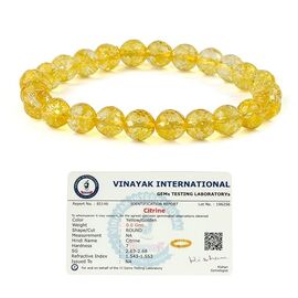 Citrine Crystal Stone 8 mm Faceted Bead Bracelet by tarotyoga.in