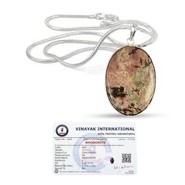 Rhodonite Oval Shape Crystal Stone Locket Pendant with Metal Chain by tarotyoga.in