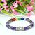 Amethyst 7 Chakra Crystal Stone Combination 8 mm Round Bead with Hamsa Charm Bracelet by tarotyoga.in