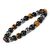 Hematite, Tiger Eye, Black Obsidian Crystal Stone Combination 8 mm Round Bead Bracelet by tarotyoga.in