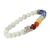 Rainbow Moonstone 7 Chakra Crystal Stone 8 mm Round Bead with Buddha Head Bracelet by tarotyoga.in