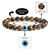 Tiger Eye with Evil Eye Crystal Stone Combination 8 mm Round Bead Bracelet by tarotyoga.in