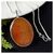 Carnelian Oval Shape Crystal Stone Locket Pendant with Metal Chain by tarotyoga.in