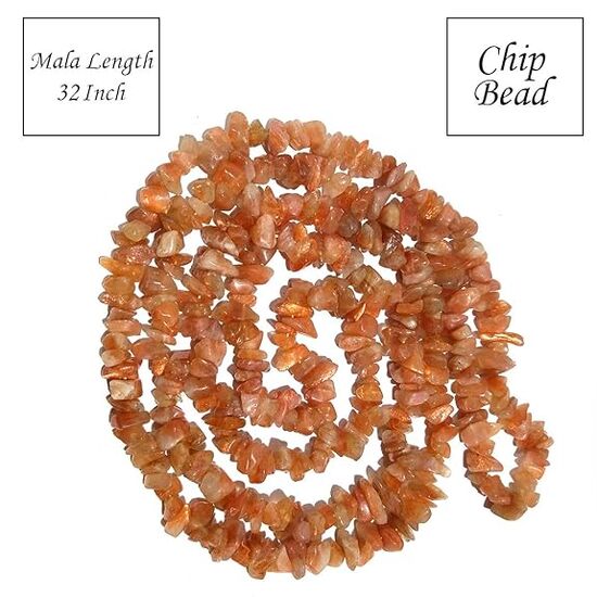 Natural Sunstone Chip Mala / Necklace by tarotyoga.in