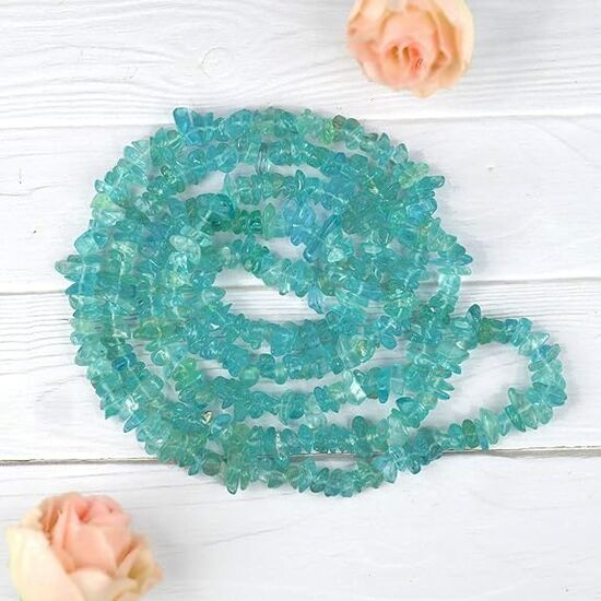 Natural Apatite Stone Chip Mala / Necklace by tarotyoga.in