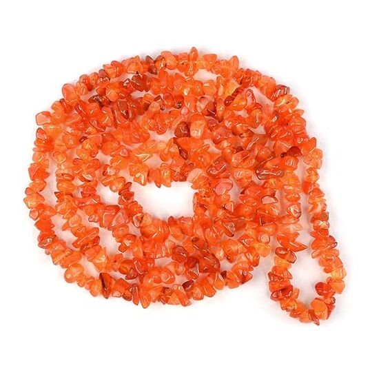 Natural Carnelian Stone Chip Mala / Necklace by tarotyoga.in