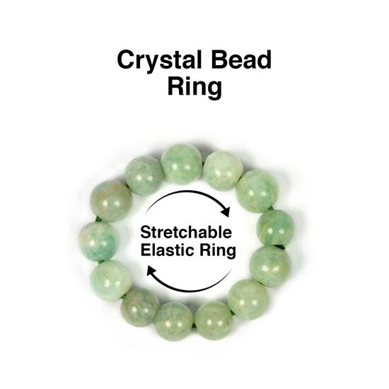 Amazonite Crystal Stone Round Beads Ring by tarotyoga.in