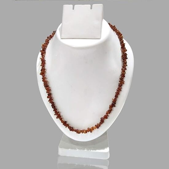 Natural Hessonite Stone Chip Mala / Necklace by tarotyoga.in