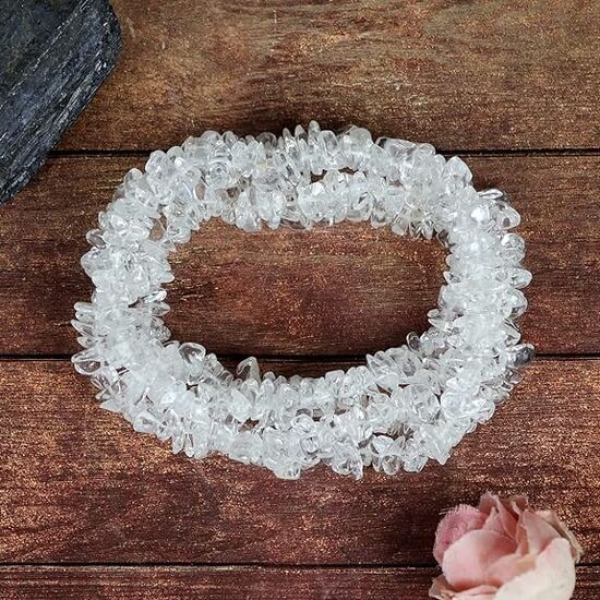 Natural Clear Quartz Chip Mala / Necklace by tarotyoga.in