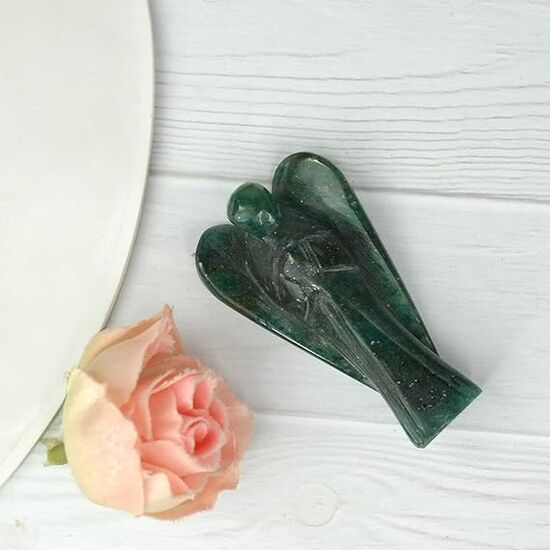 Natural Green Aventurine Crystal Stone Guardian Angel Figurine / Statue by tarotyoga.in