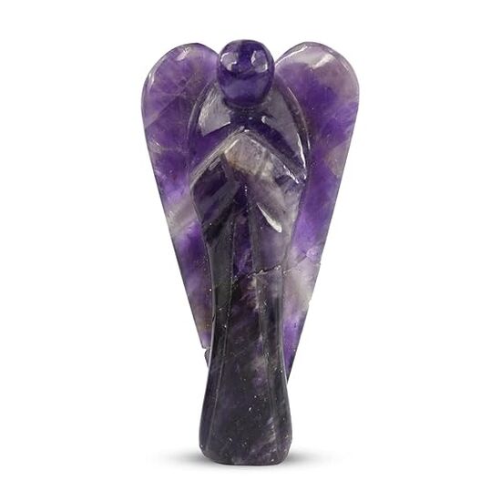 Natural Amethyst Crystal Stone Guardian Angel Figurine / Statue by tarotyoga.in