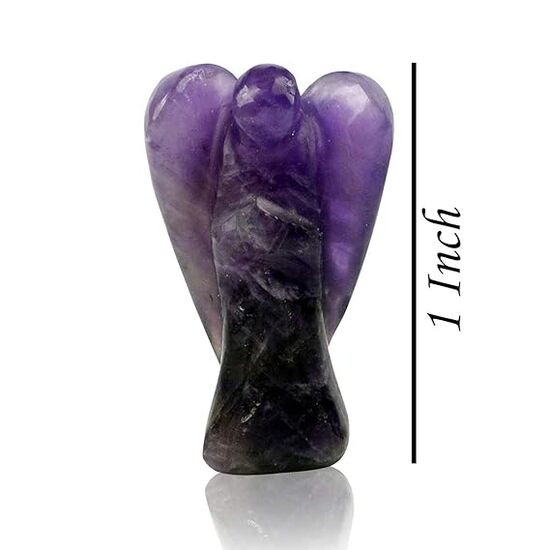 Natural Amethyst Crystal Stone Guardian Angel Figurine / Statue by tarotyoga.in