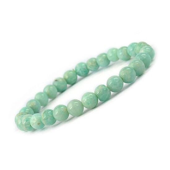 Amazonite 6 mm Round Bead Bracelet by tarotyoga.in