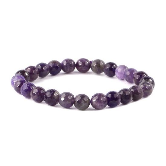 Amethyst 8 mm Faceted Bracelet by tarotyoga.in