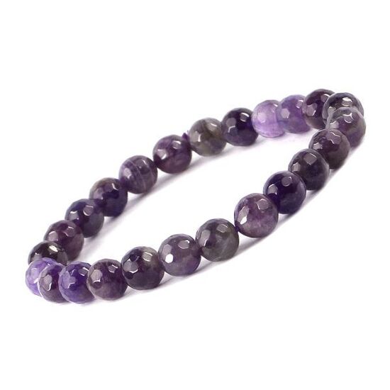 Amethyst 8 mm Faceted Bracelet by tarotyoga.in