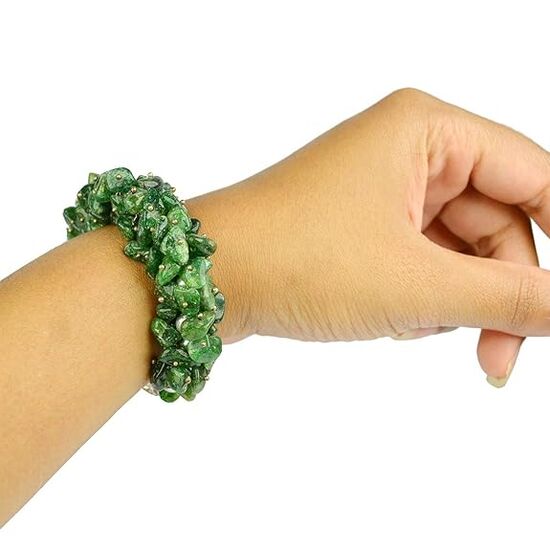 Natural Green Aventurine Crystal Stone Chip Bracelet by tarotyoga.in