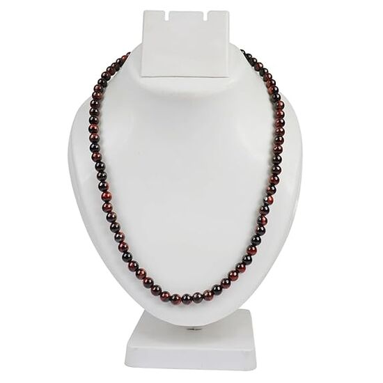 Natural Red Tiger Eye 6mm Round Bead Necklace by tarotyoga.in