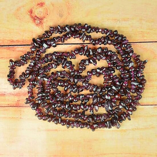 Natural Garnet Stone Chip Mala / Necklace by tarotyoga.in