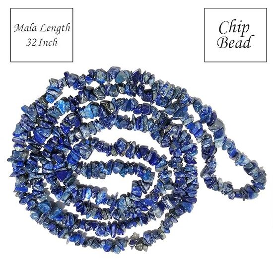 Natural Lapis Lazuli Stone Chip Mala / Necklace by tarotyoga.in