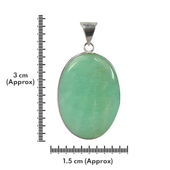 Amazonite Oval Shape Crystal Stone Locket Pendant with Metal Chain by tarotyoga.in