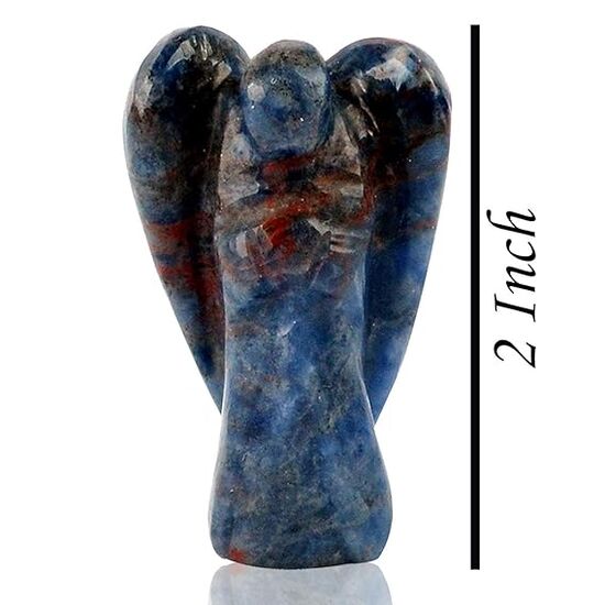 Natural Sodalite Crystal Stone Guardian Angel Figurine / Statue by tarotyoga.in