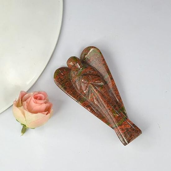 Natural Unakite Crystal Stone Guardian Angel Figurine / Statue by tarotyoga.in