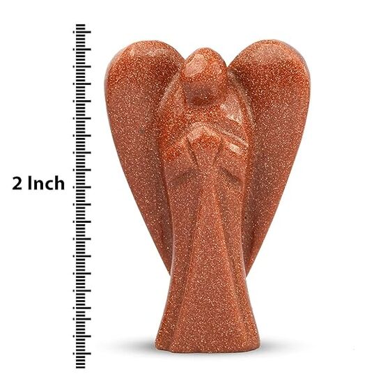 Natural Goldstone Brown Crystal Stone Guardian Angel Figurine / Statue by tarotyoga.in