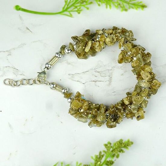 Natural Labradorite Crystal Stone Chip Bracelet by tarotyoga.in