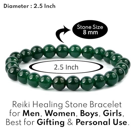 Green Aventurine Crystal Stone 8 mm Round Bead Bracelet by tarotyoga.in