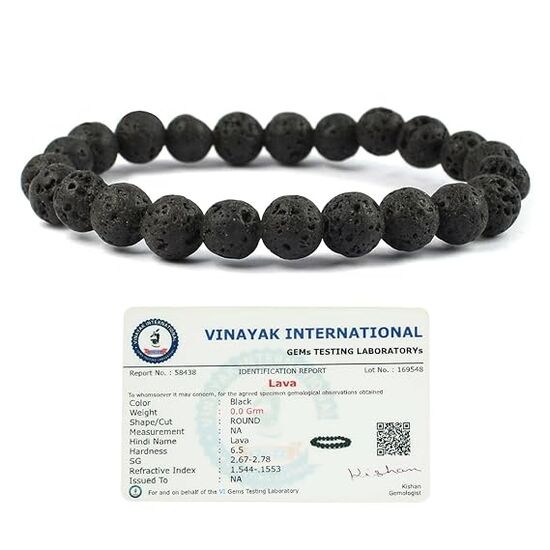 Lava Crystal Stone 8 mm Round Bead Bracelet by tarotyoga.in