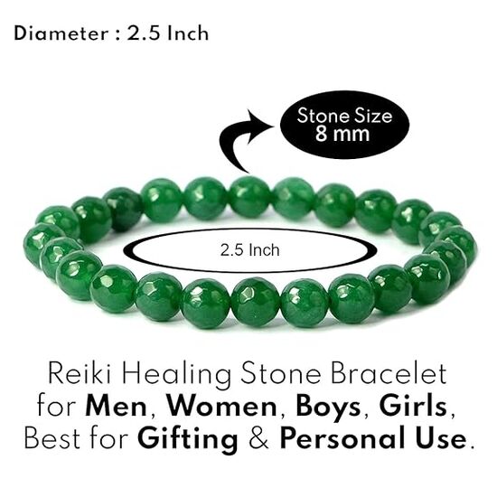 Green Aventurine Crystal Stone 8 mm Faceted Bead Bracelet by tarotyoga.in