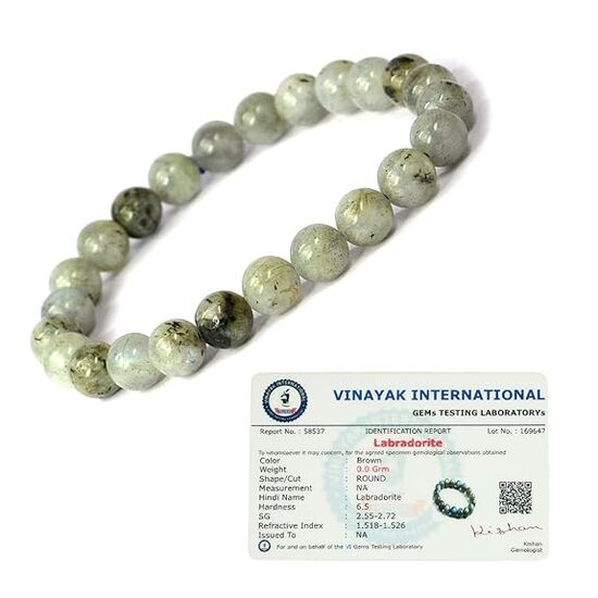 Labradorite Crystal Stone 8 mm Round Bead Bracelet by tarotyoga.in