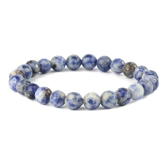 Sodalite Crystal Stone 8 mm Faceted Bead Bracelet by tarotyoga.in