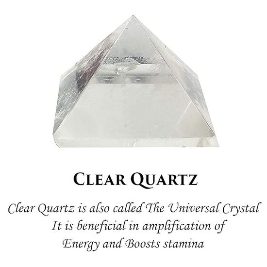 Clear Quartz Crystal Stone Pyramid by tarotyoga.in