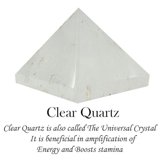 Clear Quartz Crystal Stone Pyramid by tarotyoga.in