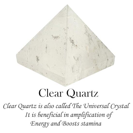 Clear Quartz Crystal Stone Pyramid by tarotyoga.in