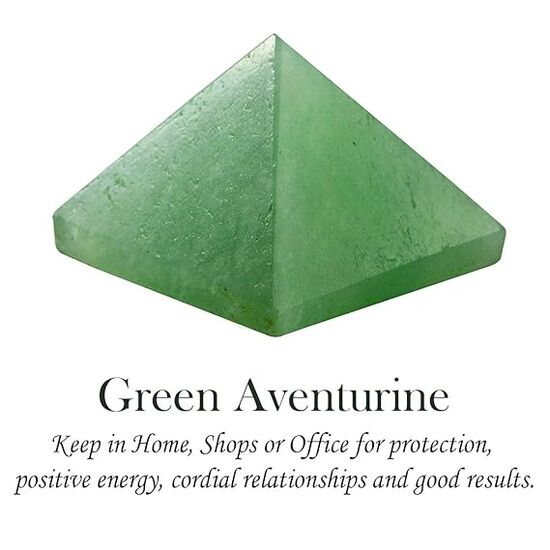 Green Aventurine Crystal Stone Pyramid by tarotyoga.in