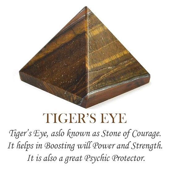 Tiger Eye Crystal Stone Pyramid by tarotyoga.in