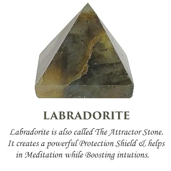 Labradorite Crystal Stone Pyramid by tarotyoga.in