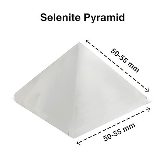 Selenite Crystal Stone Pyramid by tarotyoga.in